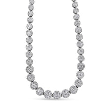 将图片加载到图库查看器，IGI Certified 14K Yellow Gold 14 3/4 cttw Pave Set Round-Cut Diamond Riviera Necklace (F-G Color, S2-I1 Clarity)
