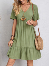 Load image into Gallery viewer, Classic Full Size V-Neck Short Sleeve Dress Casual &amp; Comfortable Dress for Women

