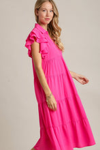 Load image into Gallery viewer, Charming Pink Full Size Ruffle Cap Sleeve Dress Plus Size Elegant &amp; Stylish Girls Dress

