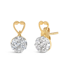 Load image into Gallery viewer, 14K Yellow Gold 1ct. TDW Round-cut Diamond Earrings (I-J,SI2-I1)
