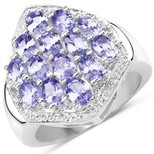 Load image into Gallery viewer, 2.41 Carat Genuine Tanzanite and White Topaz .925 Sterling Silver Ring
