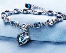 Load image into Gallery viewer, Modern Genuine 925 Sterling Silver Heart Elegant Luxury Bracelets For Women Blue Sapphire Tanzanite Chain Bracelet  Trendy Wedding Gift Fine Jewelry
