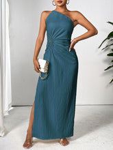 将图片加载到图库查看器，One Shoulder Sleeveless Maxi Dress Elegant &amp; Sophisticated Evening Wear Women Luxury Party Dress

