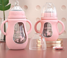 Load image into Gallery viewer, Modern Glass Baby Bottle Straw Drop-resistant Water Drink Bottles for Baby Milk Bottle for a Child
