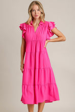 Load image into Gallery viewer, Charming Pink Full Size Ruffle Cap Sleeve Dress Plus Size Elegant &amp; Stylish Girls Dress
