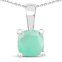 Load image into Gallery viewer, 3.00 Carat Genuine Emerald, Glass Filled Ruby &amp; Glass Filled Sapphire .925 Sterling Silver Pendant
