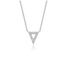 Load image into Gallery viewer, Diamond Inverted Triangle Pendant in 14k White Gold
