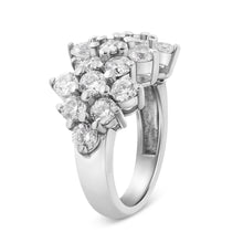 将图片加载到图库查看器，14K White Gold 4.0 Cttw Diamond Multi Row Scatter Band Ring (I-J Color, I1-I2 Clarity) - Size 7
