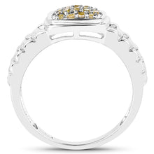 将图片加载到图库查看器，0.25 Carat Genuine Yellow Diamond .925 Sterling Silver Ring
