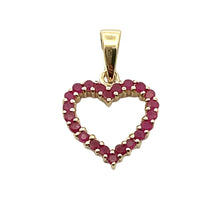 Load image into Gallery viewer, Genuine .37ct Ruby Heart Love Pendant 10KT Yellow Gold
