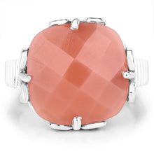 Load image into Gallery viewer, 12.75 Carat Genuine Peach Moonstone .925 Sterling Silver Ring
