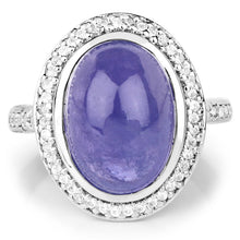 Load image into Gallery viewer, 8.26 Carat Genuine Tanzanite &amp; White Topaz .925 Sterling Silver Ring
