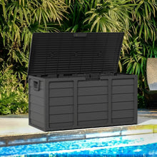 Load image into Gallery viewer, 75-Gallon Outdoor Storage Box with Handles – Black
