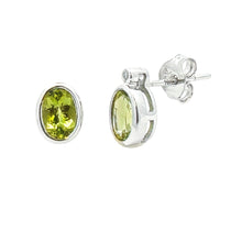 将图片加载到图库查看器，1.23ct Peridot Diamond Stud Earrings 10KT White Gold
