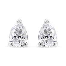 将图片加载到图库查看器，14K White Gold 1/2 Cttw Pear Shape Solitaire Lab Grown Diamond Stud Earrings (F-G Color, VS2-SI1 Clarity)
