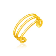 Load image into Gallery viewer, 14k Yellow Gold Three Bar Toe Ring
