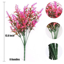 Load image into Gallery viewer, 8 Bundles Artificial Lavender Plastic Flower Decorations
