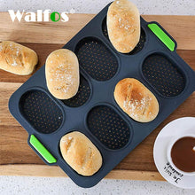 Load image into Gallery viewer, 8 Cavity Bread Mold Silicone Baking Toast Moulds Home Cake Food Grade French Bread Biscuit Molds Non-stick Perforated Pan, Bread Crisping Tray, Loaf Baking Mould, French Bread, Breadstick
