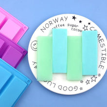 Load image into Gallery viewer, 8 Cavity Cake Mold Rectangular Chocolate Silicone Moulds Handmade Soap Mold Moon Cake Decorate Baking Mould Cube Tray Ice Bar Silicone Mold Cereal Energy Bar Mold Butter Mold
