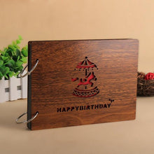 Load image into Gallery viewer, 8 Inch Wood Cover Albums Handmade Pasted Photo Album Personalized Baby Lovers DIY Photo Albums Birthday Gift Family Scrapbook Albums Family Anniversary Gift For Couple
