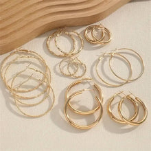 将图片加载到图库查看器，8-Pairs: Alloy Hoop Earrings Set
