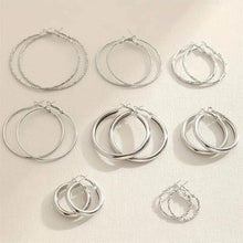 将图片加载到图库查看器，8-Pairs: Alloy Hoop Earrings Set
