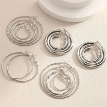 将图片加载到图库查看器，8-Pairs: Alloy Hoop Earrings Set
