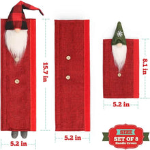 Load image into Gallery viewer, 8-Piece: Gnome Christmas Refrigerator Handle Covers Set
