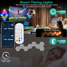 Load image into Gallery viewer, 8-Piece: Hexagon Light Panels RGBW Colorful Splicing Wall Lamps
