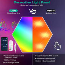 Load image into Gallery viewer, 8-Piece: Hexagon Light Panels RGBW Colorful Splicing Wall Lamps
