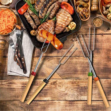 Load image into Gallery viewer, 8-Piece Set: Marshmallow Roasting Sticks with Wooden Handle
