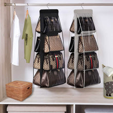 Load image into Gallery viewer, 8 Pocket Hanging Purse Organizer Handbag Storage Hanger
