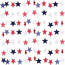 Load image into Gallery viewer, 8 Strands Patriotic Star Streamers Banner Garland
