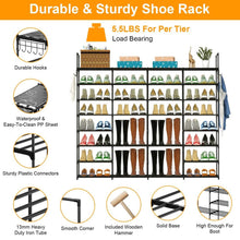 Load image into Gallery viewer, 8-Tier Shoe Rack Metal Shoe Storage Shelf
