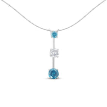 Load image into Gallery viewer, 14K White Gold 1 1/2 cttw White and Treated Blue Diamond Pendant Necklace (H-I, I1-I2)
