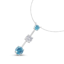 Load image into Gallery viewer, 14K White Gold 1 1/2 cttw White and Treated Blue Diamond Pendant Necklace (H-I, I1-I2)
