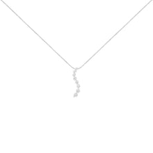 Load image into Gallery viewer, 14K White Gold 3.0 Cttw Round-Brilliant &amp; Baguette Cut Diamond S Shaped Graduated 18" Pendant Necklace (I-J Color, I2-I3 Clarity)
