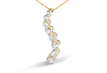 Load image into Gallery viewer, 14k Yellow Gold 3.0 cttw Baguette and Brilliant Round-Cut Diamond Journey 18" Pendant Necklace (I-J Color, I2-I3 Clarity)
