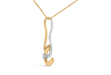 Load image into Gallery viewer, Espira 10K Two-Tone Gold 1/10 cttw Round Cut Diamond Swirl Pendant Necklace (I-J, I2-I3)
