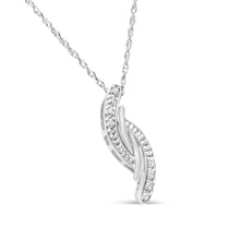 Load image into Gallery viewer, .925 Sterling Silver Diamond Accent Bypass Curve 18" Pendant Necklace (I-J Color, I3 Clarity)
