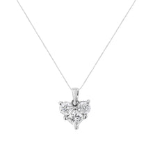 Load image into Gallery viewer, 10K White Gold 1.0 Cttw Round-Cut and Princess-Cut Diamond Heart Shaped 18" Pendant Necklace (H-I Color, SI2-I1 Clarity)
