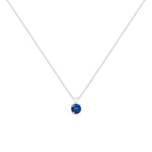 Load image into Gallery viewer, 14K White Gold 1/4 Cttw Round Brilliant Cut Lab Grown Blue Diamond 4-Prong Solitaire Pendant Necklace (Blue Color, VVS2-VS1 Clarity) - 18"
