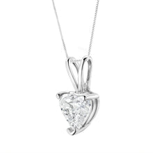 Load image into Gallery viewer, 14K White Gold 3/8 Cttw Heart-Shaped Diamond Classic Solitaire 18" Pendant Necklace (H-I Color, VS2-SI1 Clarity)
