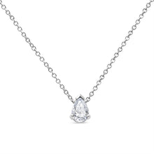 Load image into Gallery viewer, AGS Certified 14K White Gold 1/2 Cttw Diamond Pear 18" Pendant Necklace (H-I Color, VS2-SI1 Clarity)
