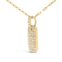 Load image into Gallery viewer, 14K Yellow Gold 1/3 Cttw Diamond Dog Tag Pendant Necklaces 18"
