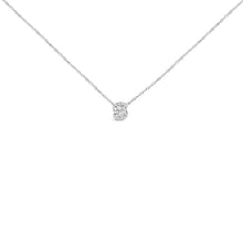 Load image into Gallery viewer, .925 Sterling Silver 1.0 Cttw Lab Grown Round-Cut Diamond Pendant Necklace 18"
