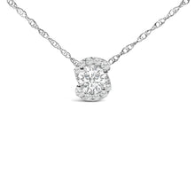 Load image into Gallery viewer, .925 Sterling Silver 1.0 Cttw Lab Grown Round-Cut Diamond Pendant Necklace 18"
