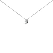 Load image into Gallery viewer, Sterling Silver 1/2 Cttw Lab Grown Diamond Oval Halo Pendant Necklace
