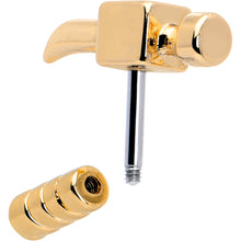 Load image into Gallery viewer, 16G 1/4 Gold Tone Optical Illusion Hammer Cartilage Tragus Earring
