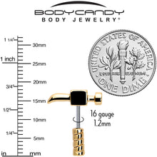 Load image into Gallery viewer, 16G 1/4 Gold Tone Optical Illusion Hammer Cartilage Tragus Earring
